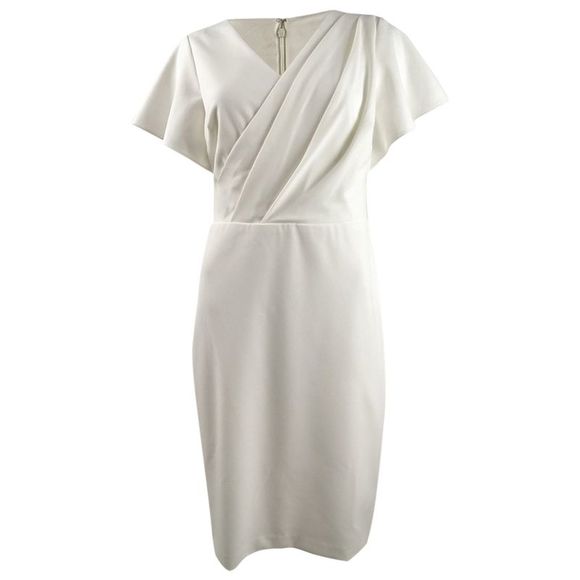 Lauren Ralph Lauren Women's Crepe Short-Sleeve Dress - Chic Cream - Picture 2 of 3